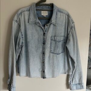 American Eagle Light Blue Denim Shirt Jacket